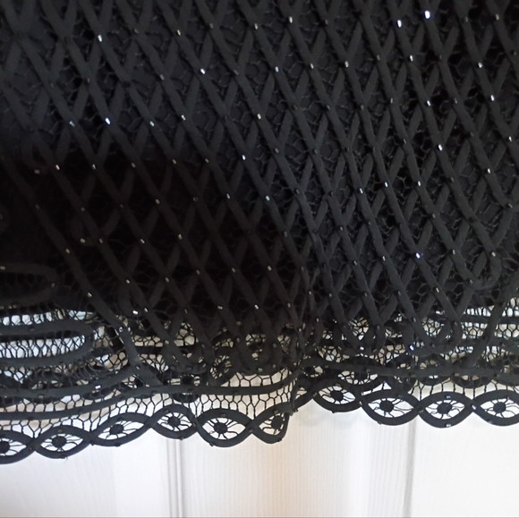 Sigrid Olsen 100% Silk Sequins Dressy Top Hand knitted Black Size M - Picture 4 of 4